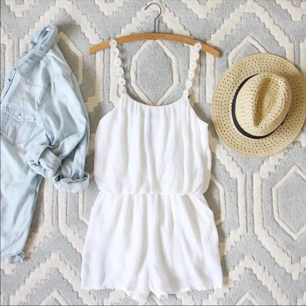 White Daisy Romper